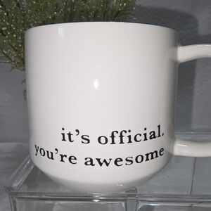 Threshold Cream Mug with Inspirational Text "Its Official, You're Awesome"